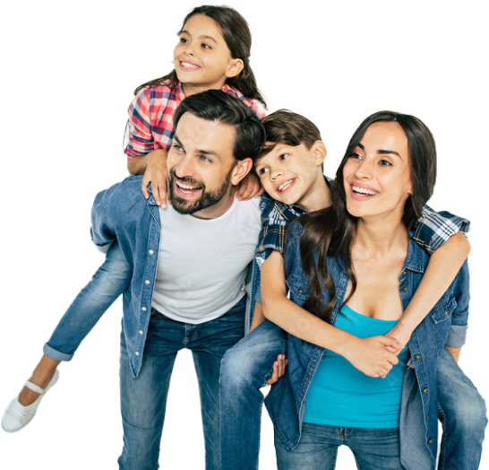 family smiling portrait